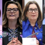 Michelle Bolsonaro (PL), Leila Barros (PDT), Bia Kicis (PL) e Erika Kokay (PT) • Divulgação, Carlos Moura/Agência Senado, Renato Araújo / Câmara dos Deputados e Kayo Magalhães / Câmara dos deputados